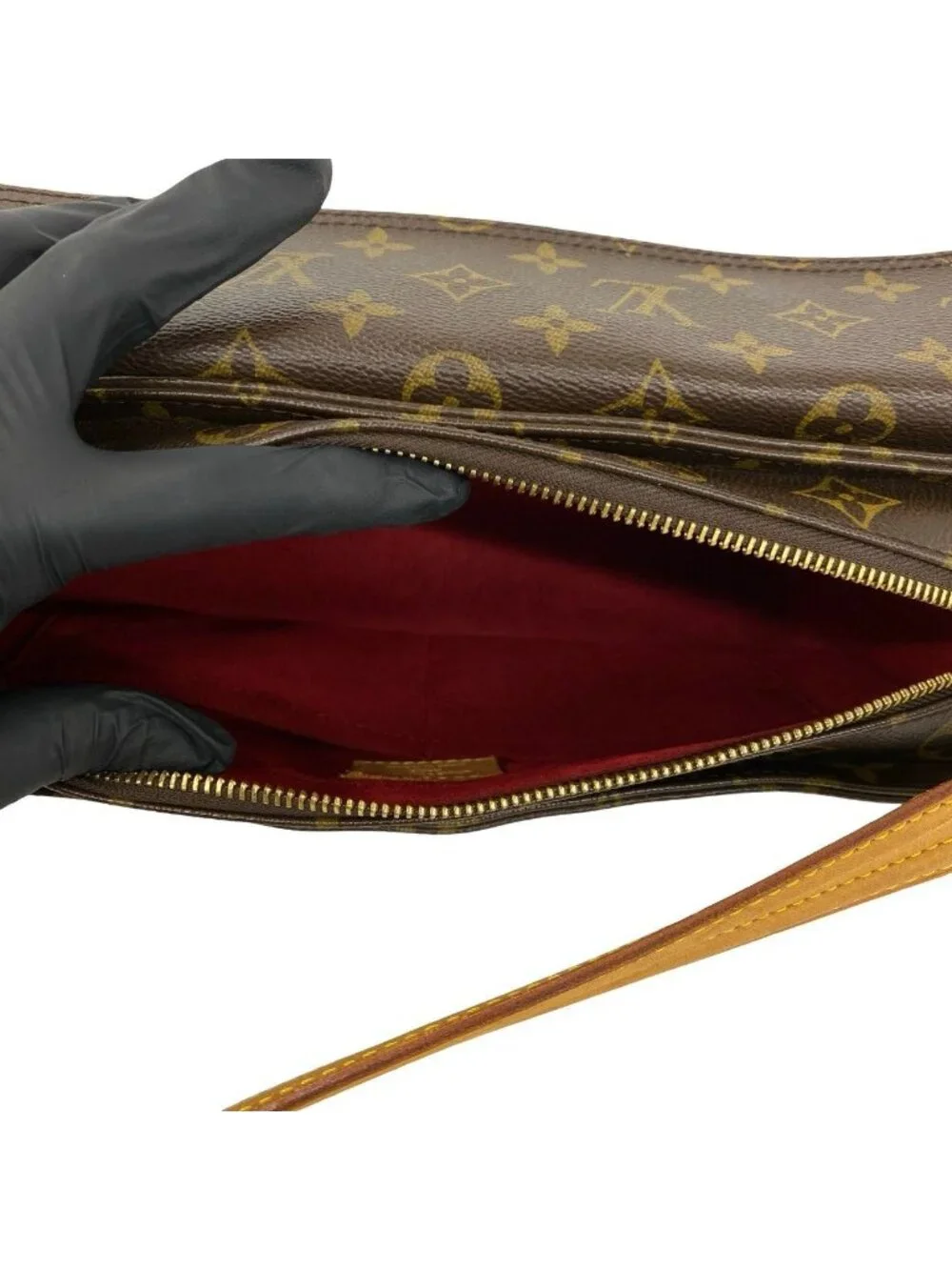 Louis Vuitton Viva-Cite MM Monogram Leather Shoulder Bag Brown